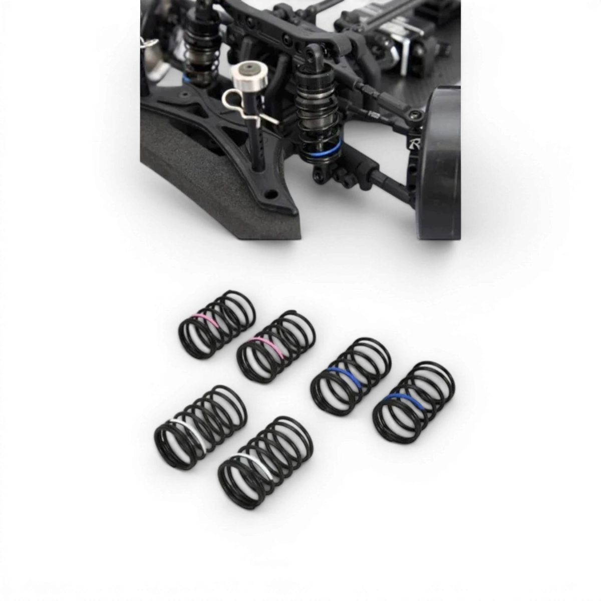 Ensemble de 6 ressorts de drift Topline Hayate Black SUS, 7.0T à 8.0T, diamètre 27 mm, pour voitures radiocommandées.