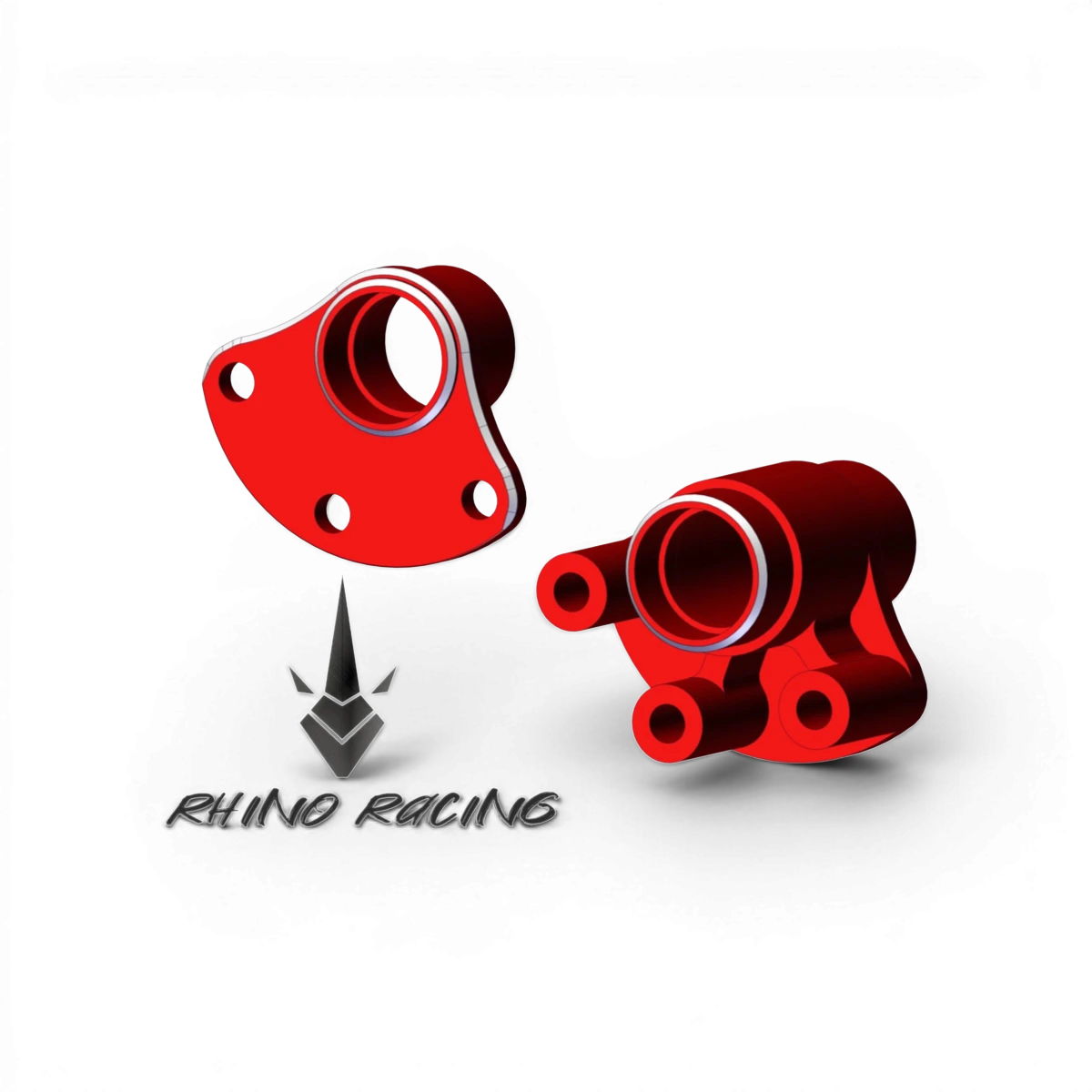 Siège de poupée RhinoRacing pour drift avec support en spindle, couleur noire, en cuir synthétique, vue de face.