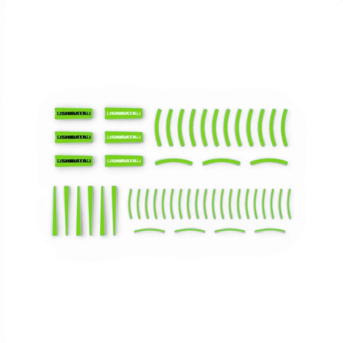 Stickerc de jante SHIBATA vert, 2 pièces, design durable pour personnaliser les roues de voiture.