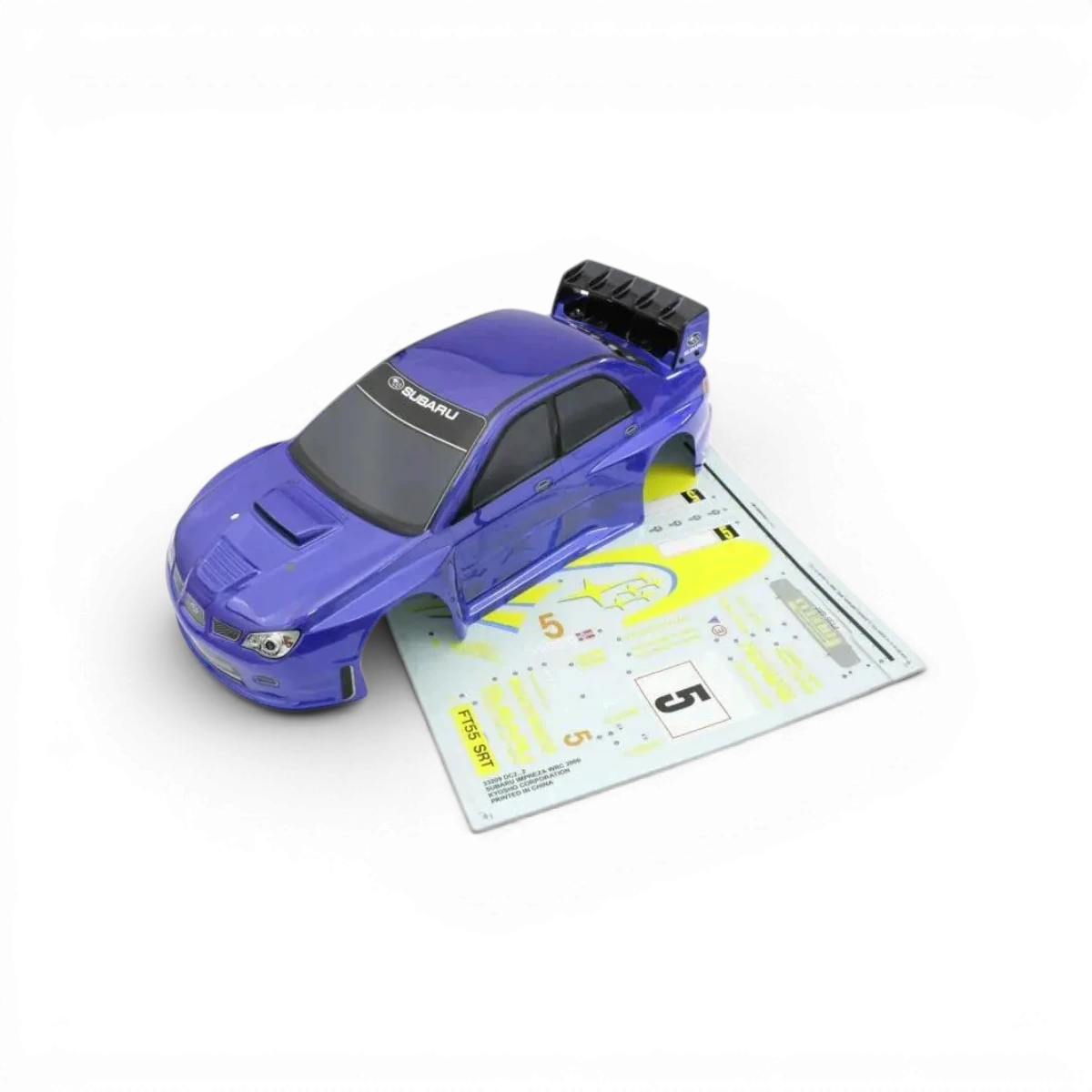 Carrosserie Subaru Impreza PureTen 200mm de Kyosho, modèle pour voiture RC, vue détaillée du corps de voiture.