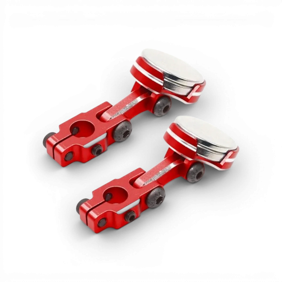 Support carrosserie aimanté en aluminium rouge de Yeah Racing, conçu pour fixer la carrosserie sur les modèles de drift.
