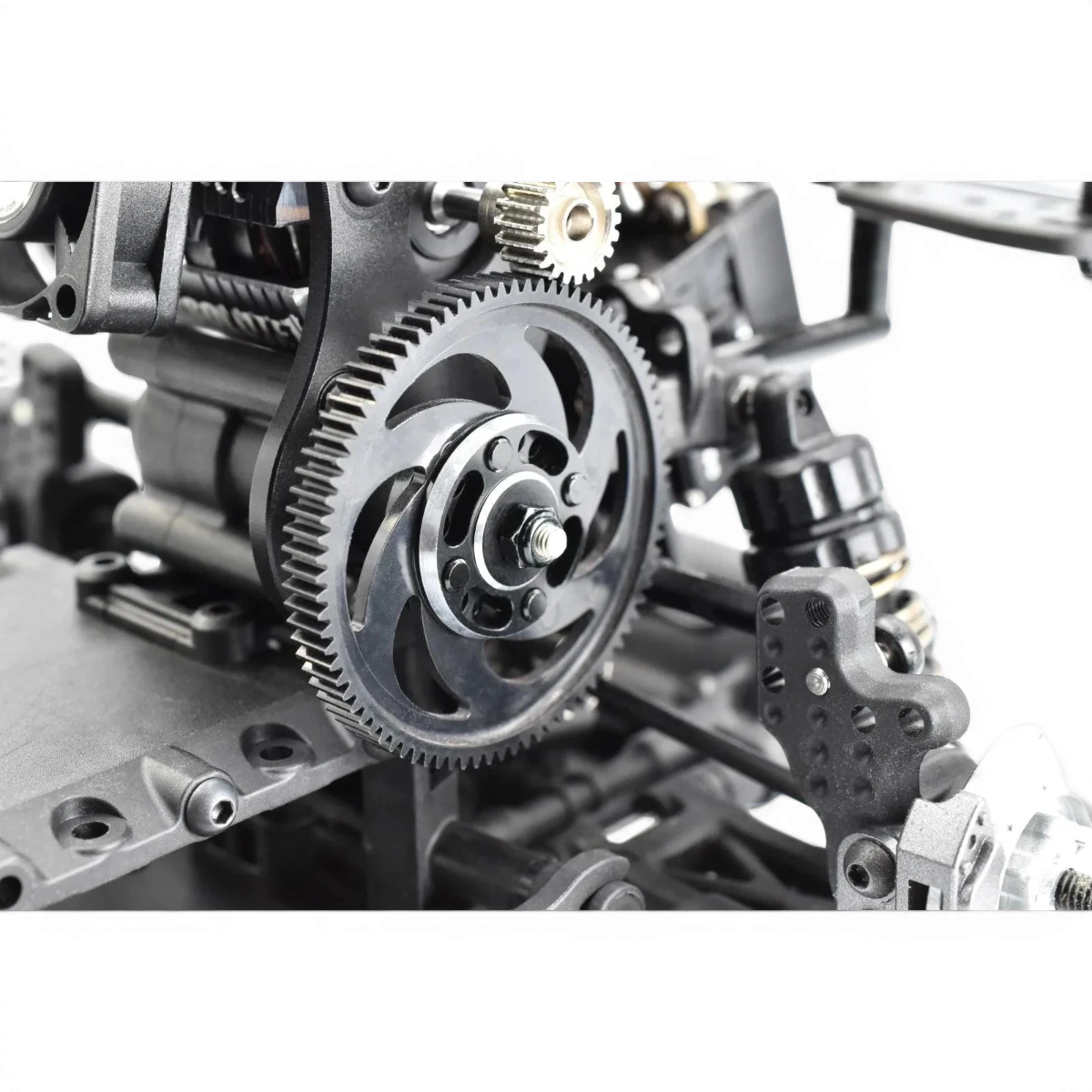 Support de couronne RDX/MC1 pour pièces détachées, fabriqué par Team Reve D, visible en couleur noire avec fixation métallique.