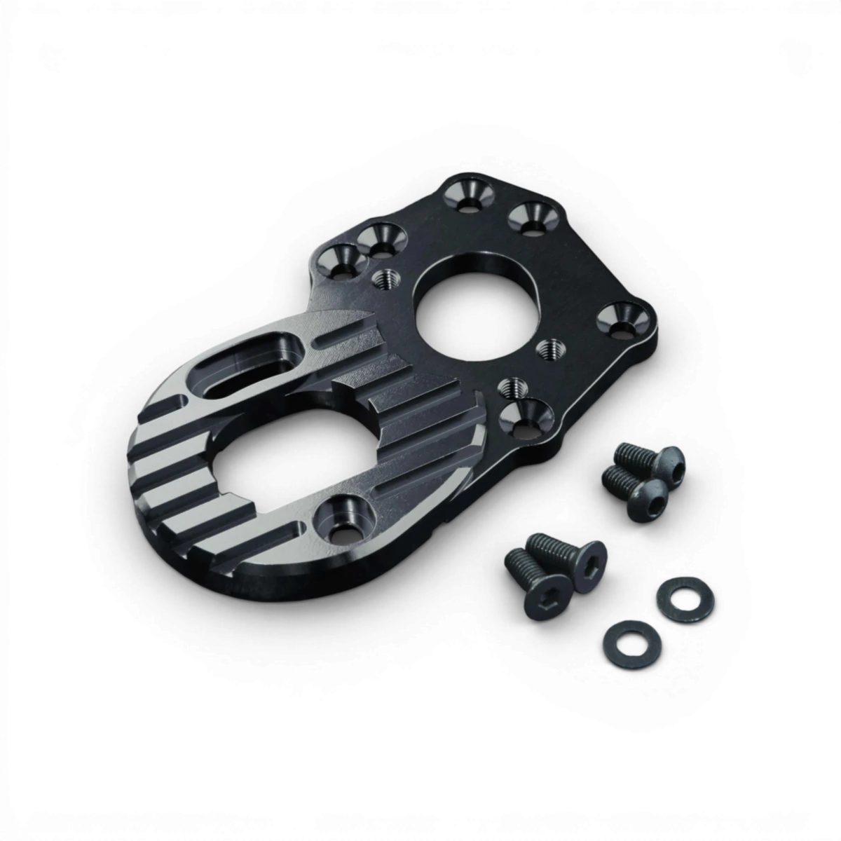 Support moteur en aluminium noir Max Speed Technology pour pièce détachée RMX 210642, visible en détail.