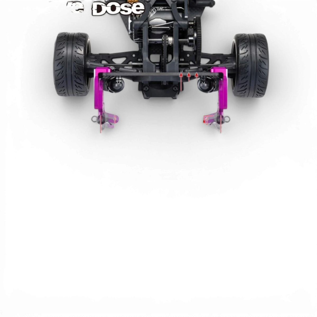 Support de carrosserie arrière en aluminium violet pour GALM, pièce détachée de marque Overdose, avec finition résistante.