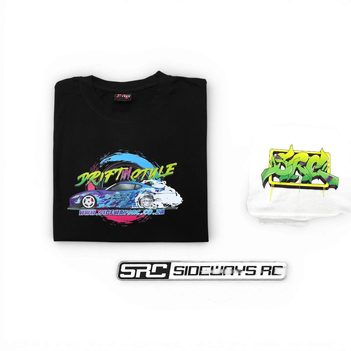 T-shirt SRC 4 - Blanc - SRC sideways - DriftParadiZ