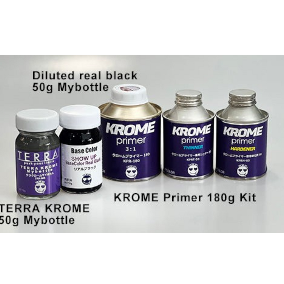 Ensemble TERRA KROME Perfect Kit de Show UP, comprenant divers outils et accessoires pour la cuisine en acier inoxydable.