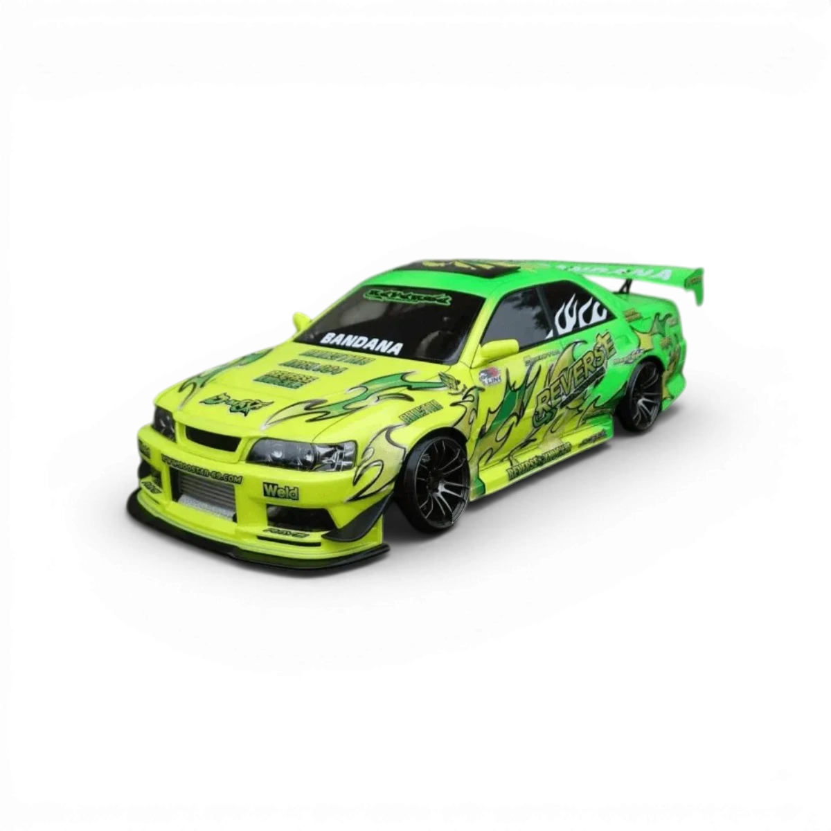 Carrosserie Toyota Chaser JZX100 Kazama Auto de Addiction RC Design, modèle réduit pour voiture télécommandée, vue de face.