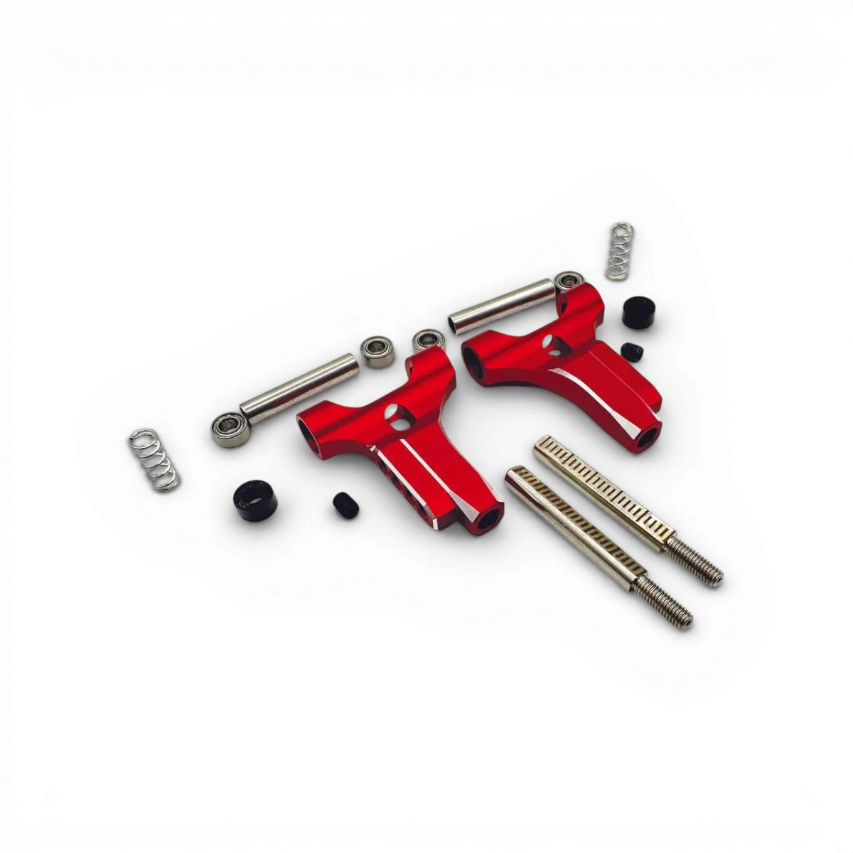 Triangles avant inférieurs en aluminium Shark pour moto RhinoRacing RR 1100R, design léger et robuste, visibles en détail.