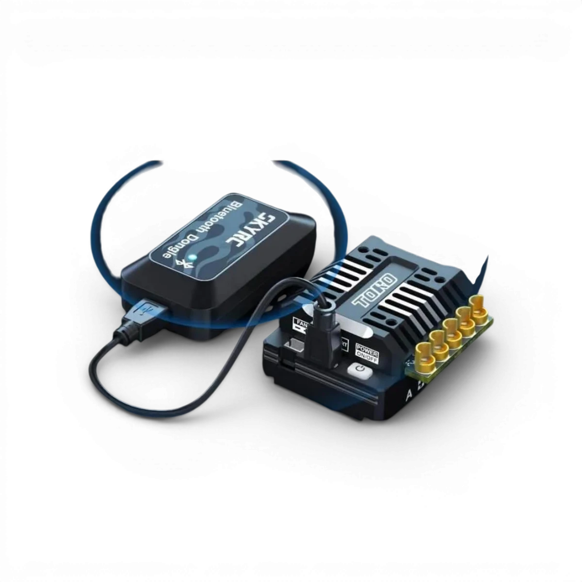 ESC brushless TS160 Pro 1/10 de 160A de SkyRc, électronique pour voitures RC, vue en gros plan avec câbles et connecteurs.