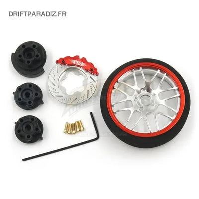 Typ B - Rot - Chrom - Lenkrad für Futaba/sanwa/ Ko propo/ flysky nb4- Yeah Racing - Ya-0626rd