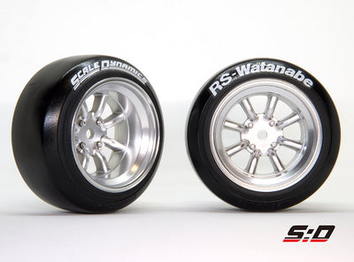 V16D RS Watanabe - Aluminium grijs +12 mm Offset (8,5 mm echt) - Scale Dynamics - 10108