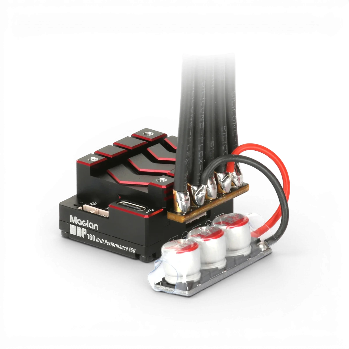Variateur électronique Brushless Drift Performance MDP 160 de Maclan, avec composants et réglages pour drifting RC.