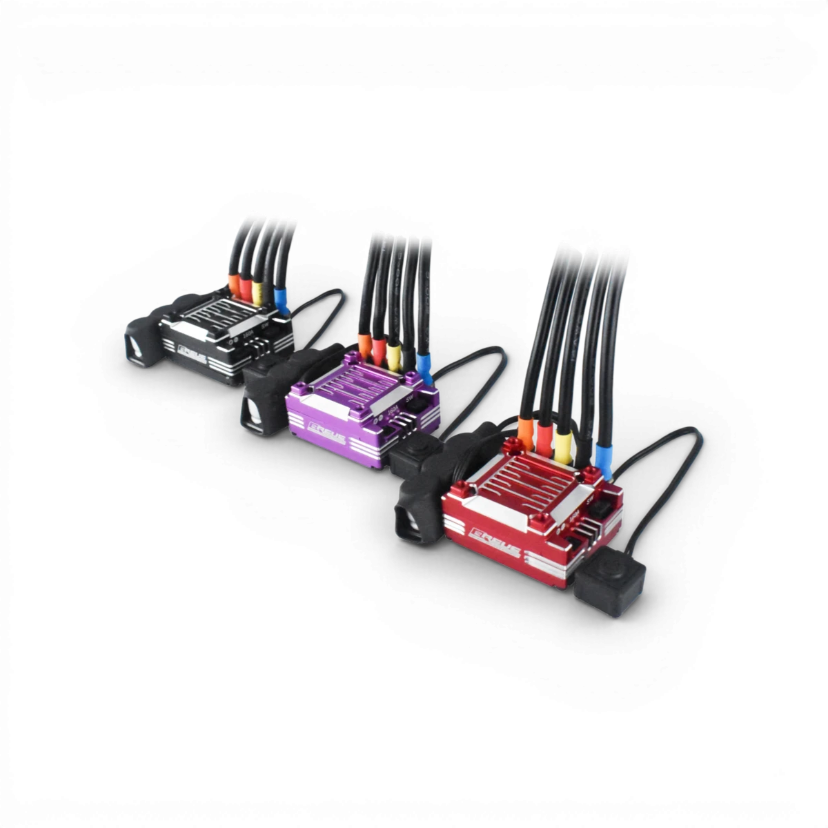 Variateur ESC "Breve" de Team Reve D, électronique pour voiture RC, avec composants visibles et connecteurs intégrés.
