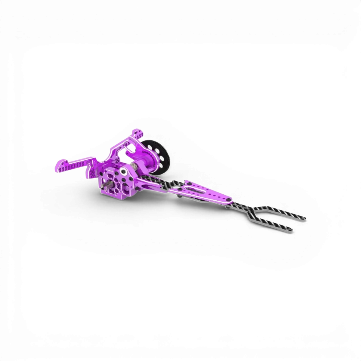 Violet - Cage Différentiel/platine supérieure/tour amortisseurpour YD2 - Rhinomax - DriftParadiZ