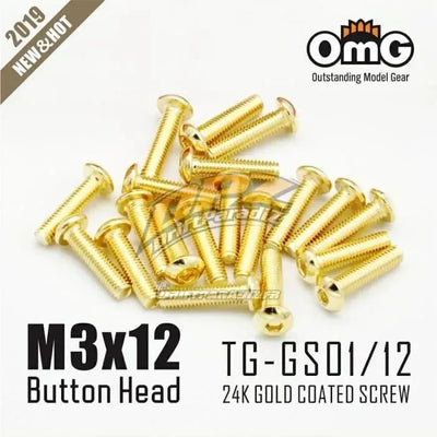 3x12 okrągłe złote śruby - OMG - OMG -TG -GS01/12