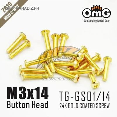 3x14 kulaté zlaté šrouby - OMG - OMG -TG -GS01/14