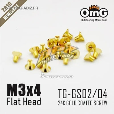 3x4 Flat Gold Screws - OMG - OMG -TG -GS02/04