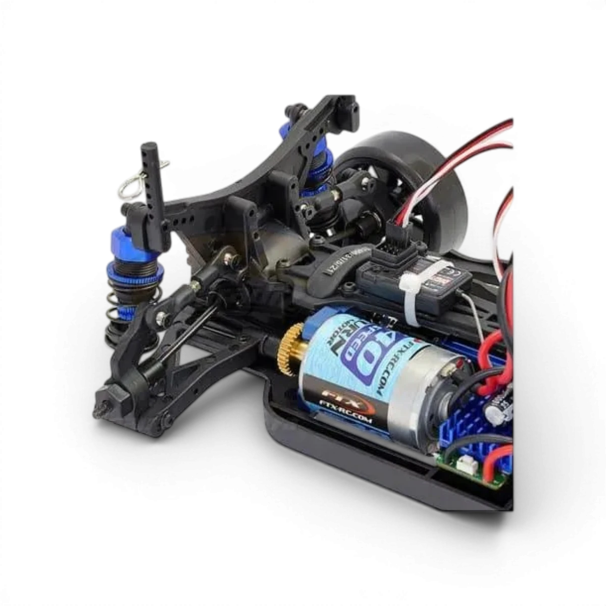 Voiture Banzai FTX 1/10 drift 4x4 verte, modèle réduit de voiture radiocommandée pour course et drift.