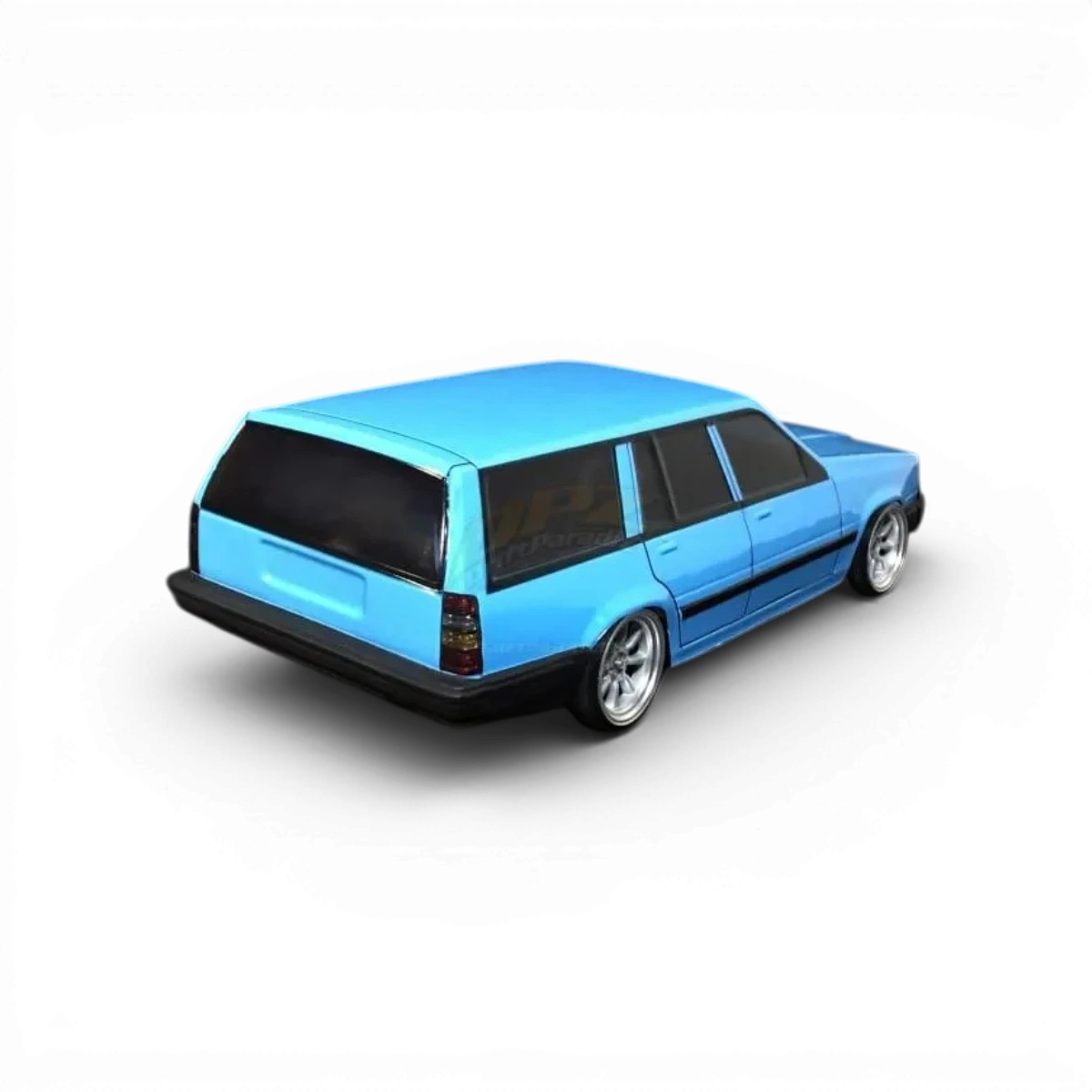 Carrosserie Volvo 745 de la marque Aplastics RC, modèle pour voiture RC, avec détails réalistes et finition colorée.
